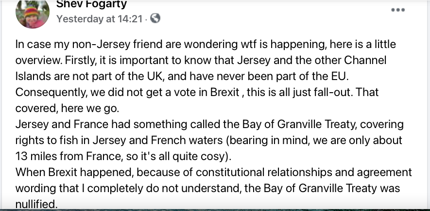 So to explain exactly what is going on in Jersey fisheries for none Jersey Friends - you will like this - it is an amusing read too!