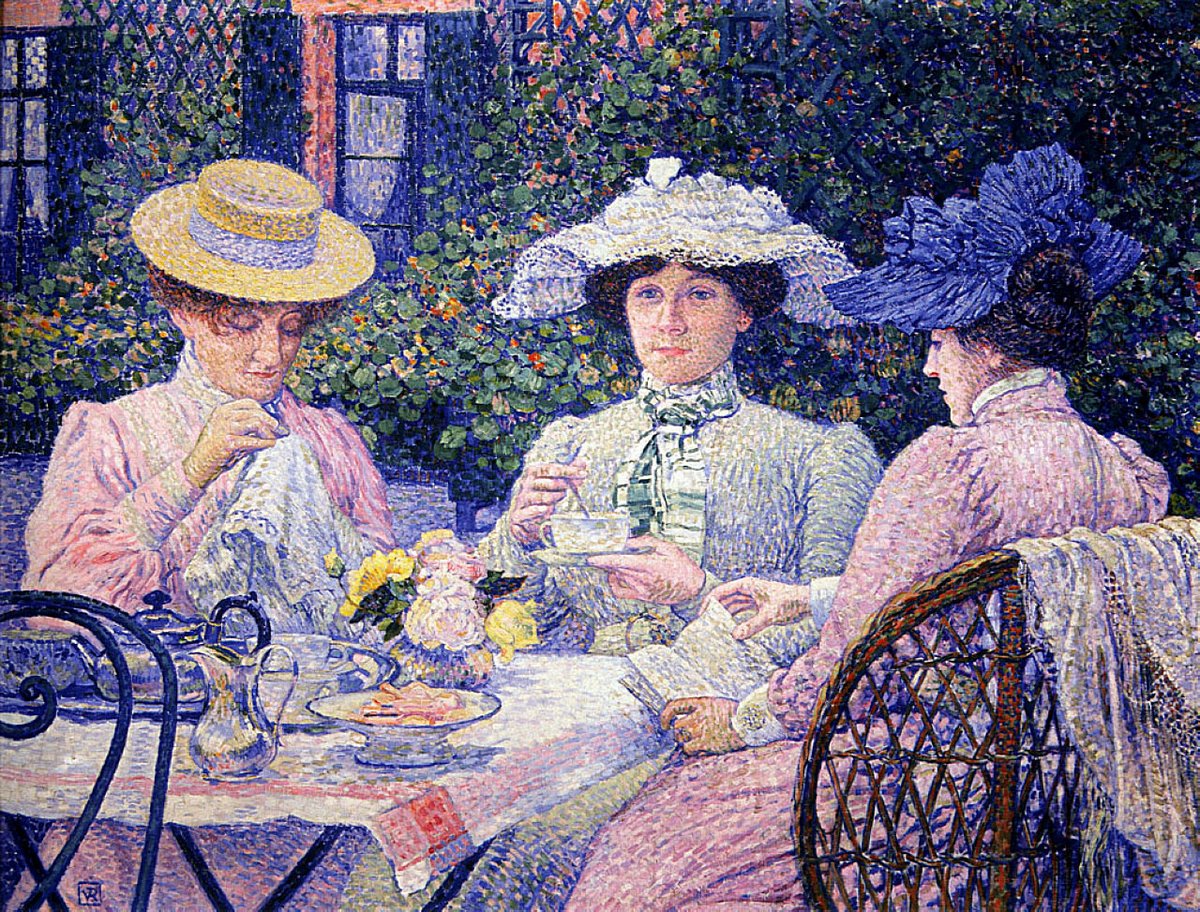 Summer Afternoon (Tea in the Garden), 1901 #belgianart #theovanrysselberghe