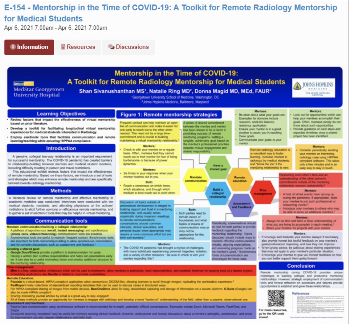 NatalieRingMD's tweet photo. Congratulations to @shankarapryan on putting together this toolkit on effective virtual mentorship, presented at #AUR21! Some great tips to tide us over until we can hopefully get back to more in-person mentorship soon!! @DonnaMagid #MedEd #RadEd https://t.co/g8Fk6Fwrpa