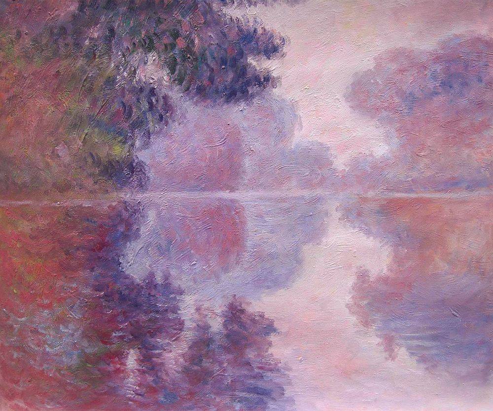 Claude Monet - Misty Morning on the Seine (pink) - 1897