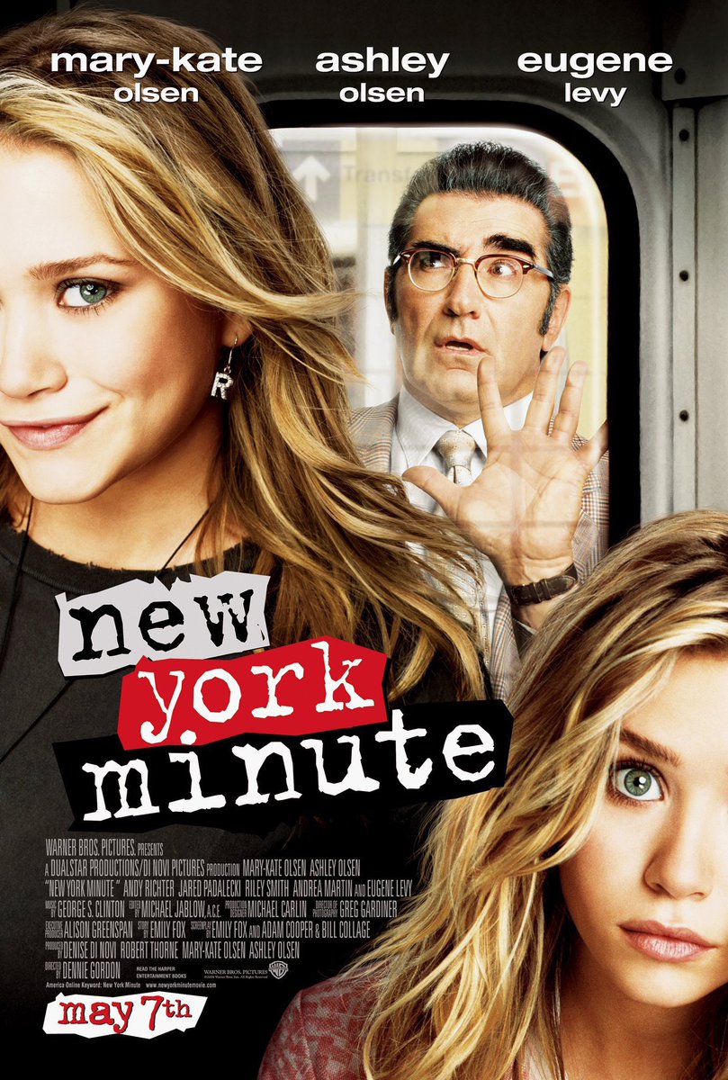 FilmNewsNos's tweet photo. 🎬MOVIE HISTORY: 17 years ago today, May 7, 2004, the movie 'New York Minute' opened in theaters!
#MaryKateOlsen #AshleyOlsen #JaredPadalecki #EugeneLevy #RileySmith @AndyRichter #DrewPinsky #DarrellHammond #AndreaMartin #BobSaget #JackOsbourne #MaryBondDavis https://t.co/VFNOjwLlAf