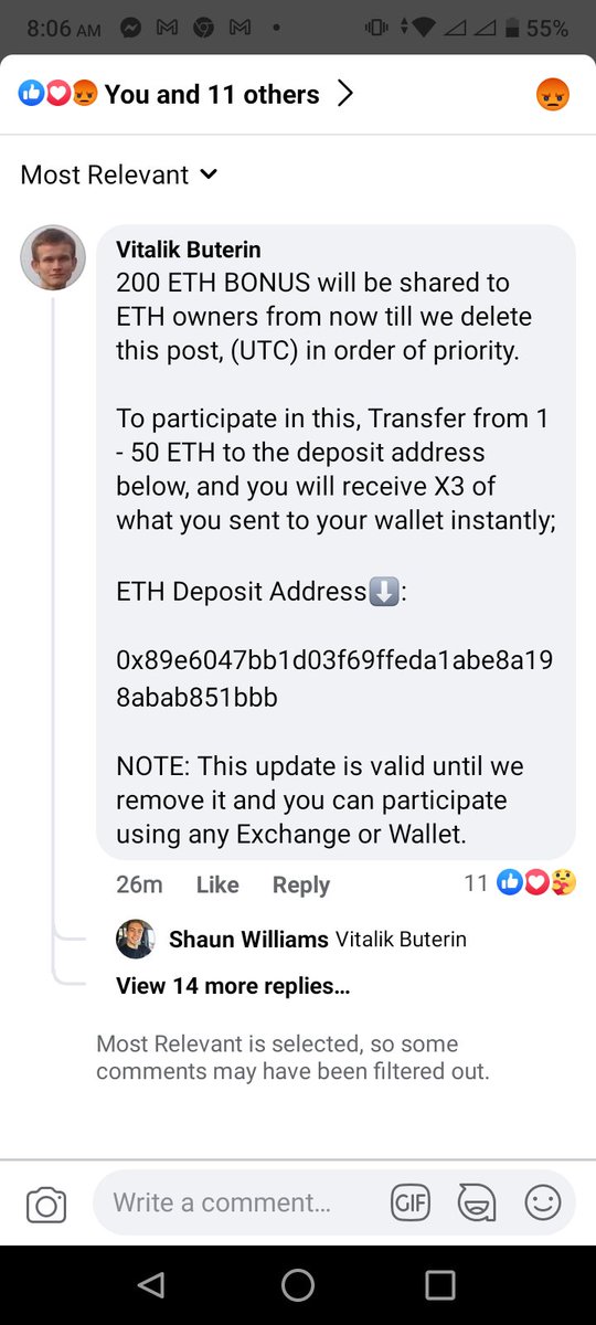 RechidMonk's tweet image. ...@VitalikButerin @ethereum @ethdotorg there is a phishing scam on a phony facebook page claiming fake ETH airdrops in your name mate. It&apos;s been reported, but so many would be bots are posting it&apos;s would be greatness people may fall for it 😉 #facebookfordevelopers