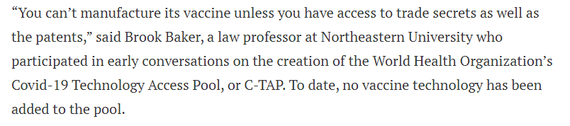 A company in Canada for example is prepared to make 20 million doses of Johnson & Johnson but requires both trade secrets and patents to do so for example: https://khn.org/news/article/covid-vaccines-patent-waiver-biolyse-canadian-drugmaker-wants-to-make-johnson-johnson-vaccines-for-poor-countries/