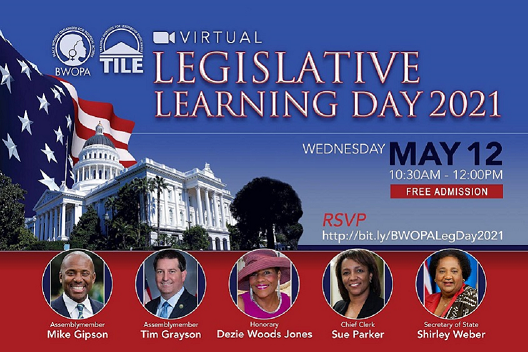 richmondcoco's tweet photo. Please join BWOPA for our Annual Legislative Learning Day. This year we are honored to be joined by:
Asm. Mike Gipson (AD 64)
Asm. Tim Grayson (AD 14)
Chief Clerk Sue Parker
Secretary of State Dr. Shirley Weber

Register at https://t.co/3PQBNc2FCC https://t.co/yiWIEsME3G