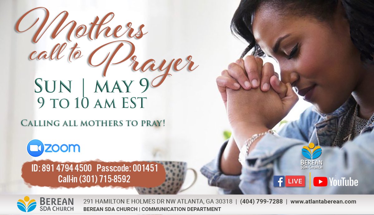 AtlantaBerean's tweet photo. It’s #MothersDayWeekend... a perfect time to pray for our mothers! 🙏🏽 https://t.co/OUgQoqN8j2