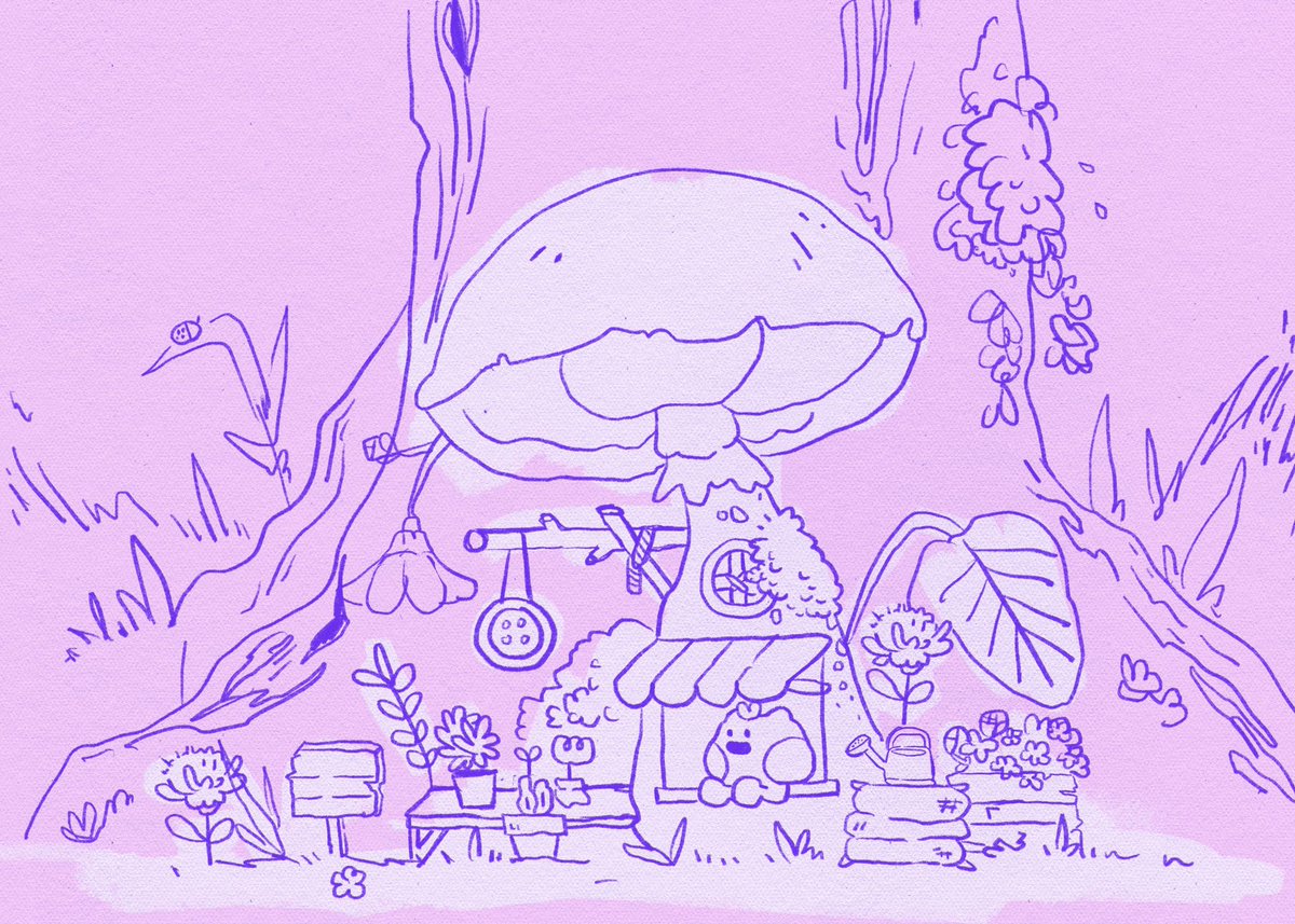 v happy with how this mushroom garden shop is turning out 🐸 #wip 
