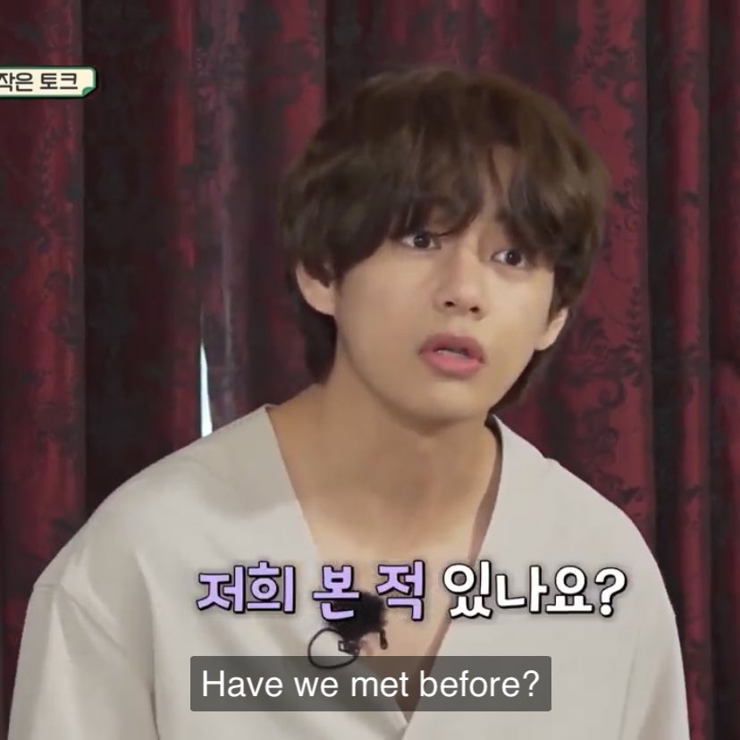 Na PD looked at Tae and was like, “I feel like I know you!” And Tae really said, “Have we met??????” before Na PD could explain it’s bc Wooga Squad boys talk about Tae, I adore him.
