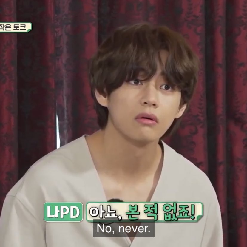 Na PD looked at Tae and was like, “I feel like I know you!” And Tae really said, “Have we met??????” before Na PD could explain it’s bc Wooga Squad boys talk about Tae, I adore him.