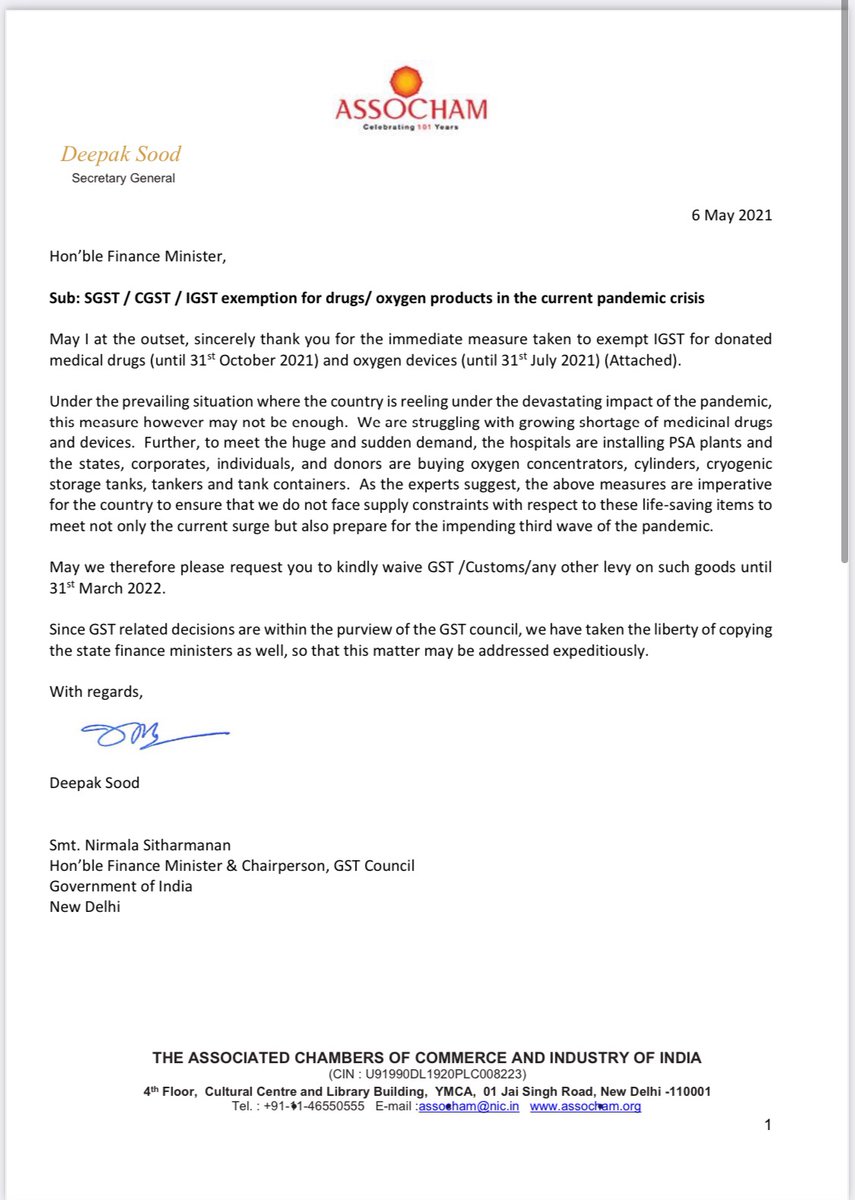 Need of the hour is for GoI to immediately waive 12% GST on all O2 related medical equipment.

What does it take for FM to realise this?