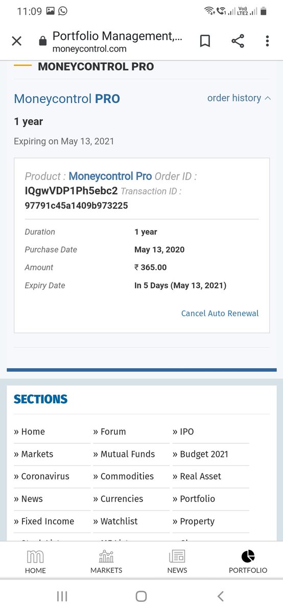 I am trying to cancel auto renewal but it's not confirming the same. Kindly help out to cancel the same.  <a href="/moneycontrolcom/">Moneycontrol</a>