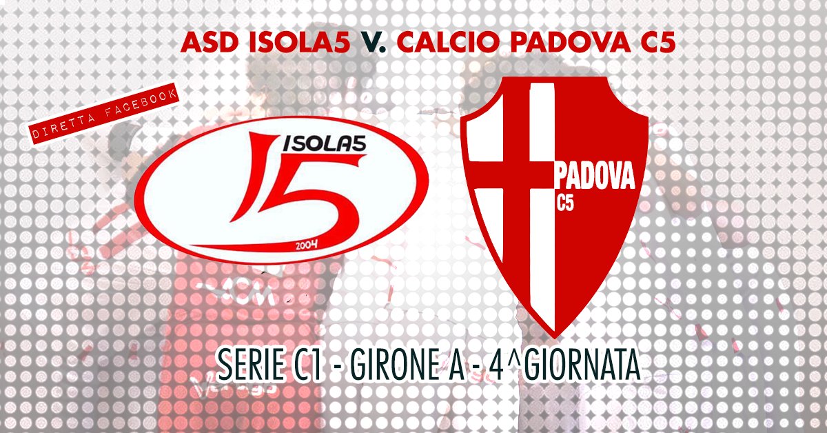 PadovaCalcioC5's tweet photo. 💥 𝗠𝗔𝗧𝗖𝗛 𝗗𝗔𝗬
🏆 #SerieC1 - 4^giornata
🆚 #AsdIsola5
⏰ 16.00
🎥 Diretta Facebook https://t.co/UVypxfY7EB