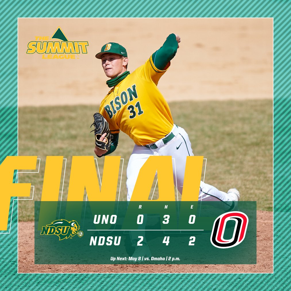 NDSUbaseball's tweet photo. The first complete game shutout of Max Loven's career.

31 wins for the Bison.

See you tomorrow. https://t.co/eQjjXwEWSD