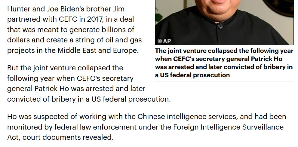 So Jim & Hunter partner with Ho to make billions in the most corrupt industry in the world, oil & gas projects.Then gets busted soon after when the FBI wiretaps him in Trump World Tower bribing people for contracts!