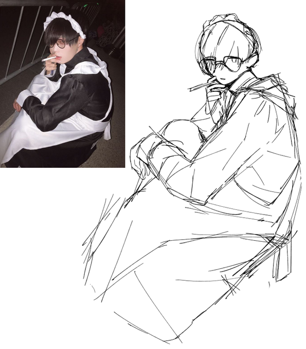 tw smoking , gun //

maid dresses are fun to draw 