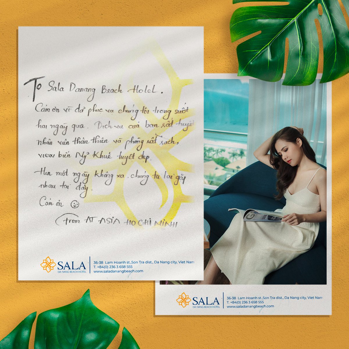 SalaBeach's tweet photo. ✨  A big thank you for sharing your amazing moments at Sala Danang Beach Hotel. We will treasure your kind words while waiting to welcome you back and make sure you have a wonderful time at our hotel. ❤ https://t.co/KWtkIZNdiB