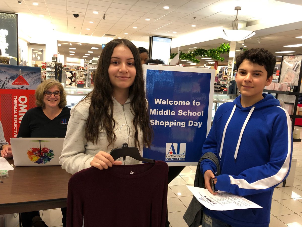 Operation School Bell - Middle School Shopping Days provide clothing and supplies in partnership with Kohl’s Department Store. Middle school students use store vouchers to shop for school items. #SchoolClothing #StudentAttendance #SelfEsteem #ALCW #AssistanceLeague #Hinsdale