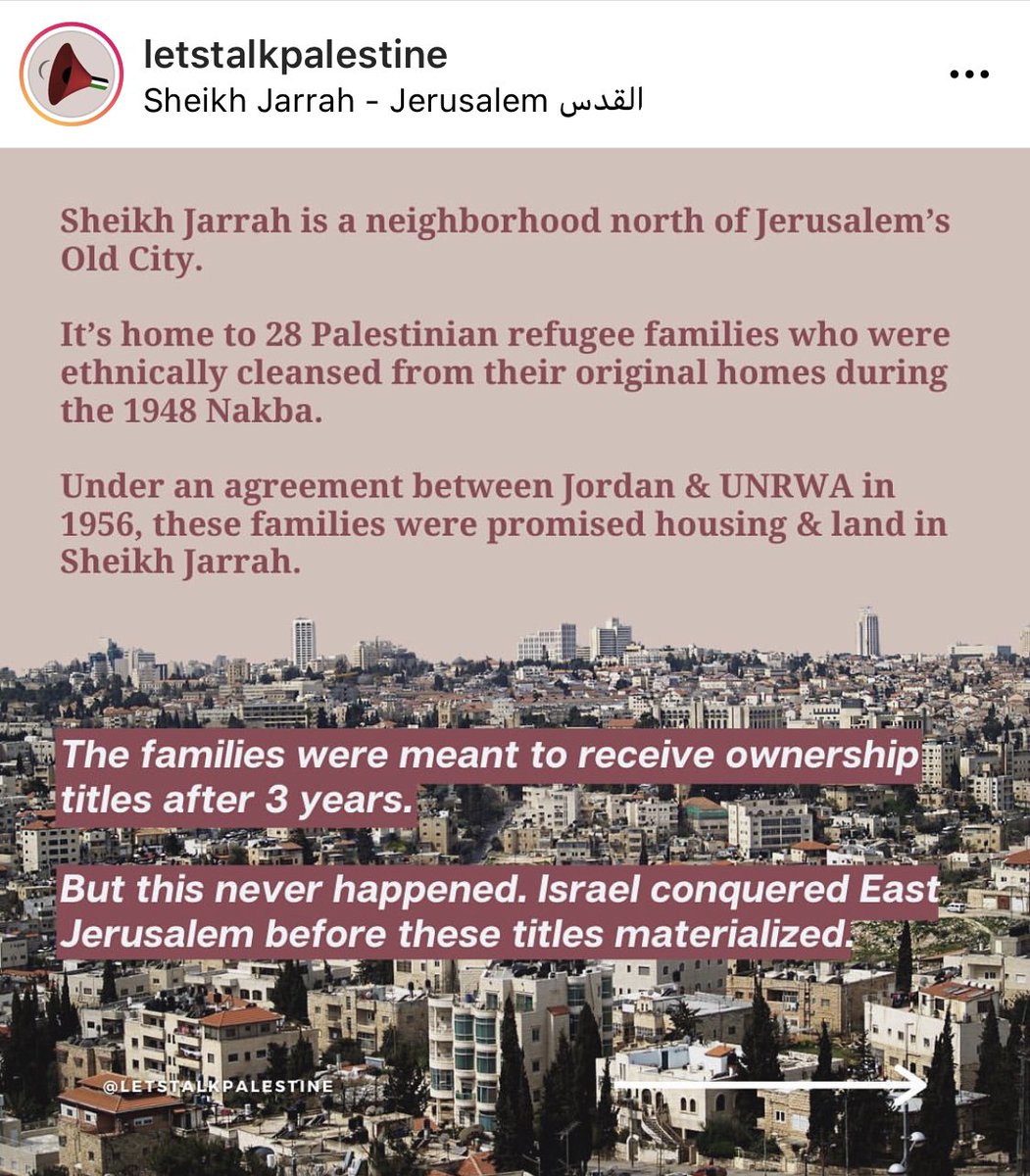 Freedom to Palastine  #SaveSheikhJarrah Important ! Open the thread these pics are from : @/letstalkpalestine on ig . thank you for the excellent resources .