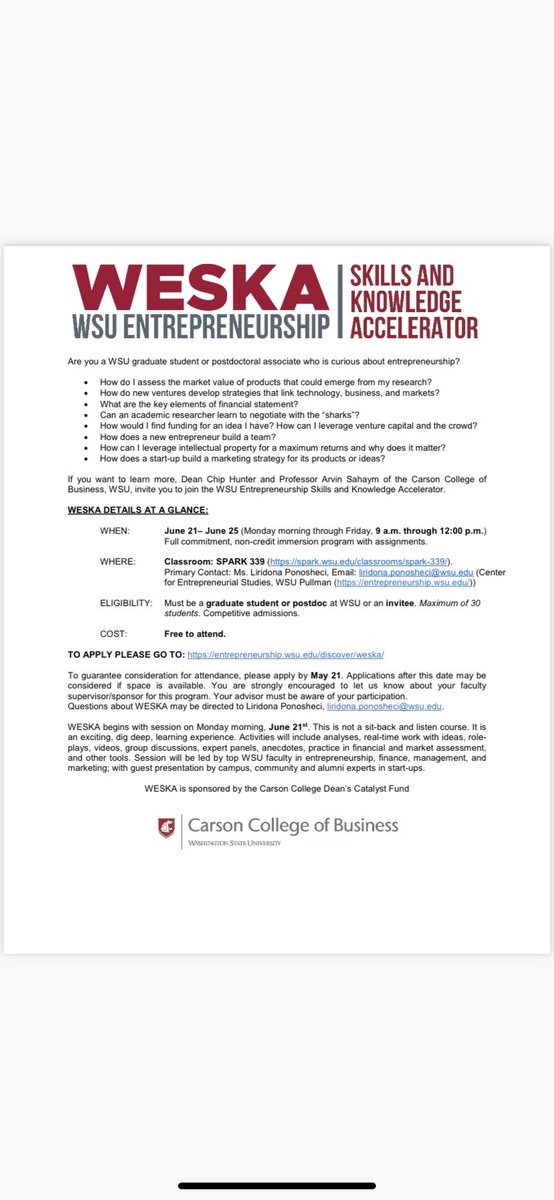 WSU WESKA tweet media
