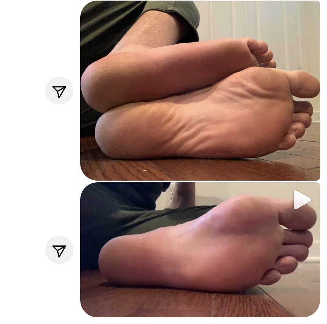 this stuff is getting me horny. for full transparency, i sent those 2 stills, then this additional still (both feet in shot, extra hot imo) + 1 video of me wiggling the moneymakers. that should get me 1/2 of the $2700 which is $1350 US. now i wait.