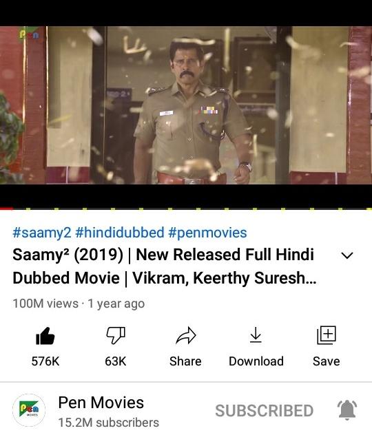 #Saamy2 Hindi Version Hits 100M+ Views🔥🔥🔥

▶️youtu.be/s6z-JwK-tTA

#ChiyaanVikram @KeerthyOfficial @proyuvraaj @RDBalaji @Cvfkerala @shibuthameens @ThameensFilms @chiyaanCVF @ChiyaanAddict @steaphenCVF @VikramTrendz @VasanthCVF @Actor_Vikram @KeerthyFansPage @TrendsKeerthy