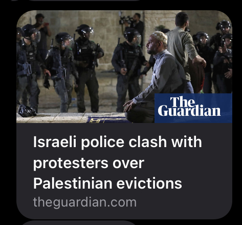 How is it a “clash” when one side has all the guns and the other side is praying.