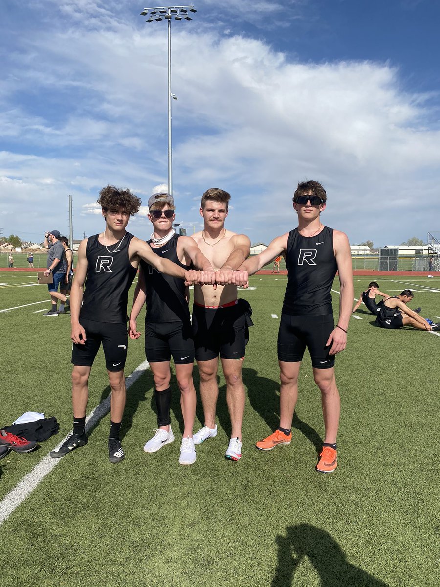 RIDERNATIONXCTF's tweet image. School record in the 4x100. 43.75 First meet of the season. These boys are 🔥@RHSRIDERS