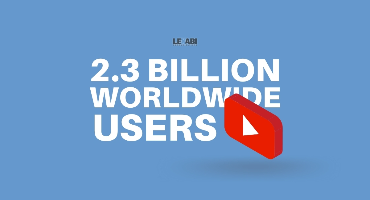 LexabiCom's tweet photo. The video-sharing platform, Youtube, now has 2.3 Billion users worldwide (#Statista, 2021)
These 2.3 billion users are defined as viewers who log into the site at least once per month 😮
#LexabiCommunications #Youtube #Statistics https://t.co/2Q3Igkjl5K