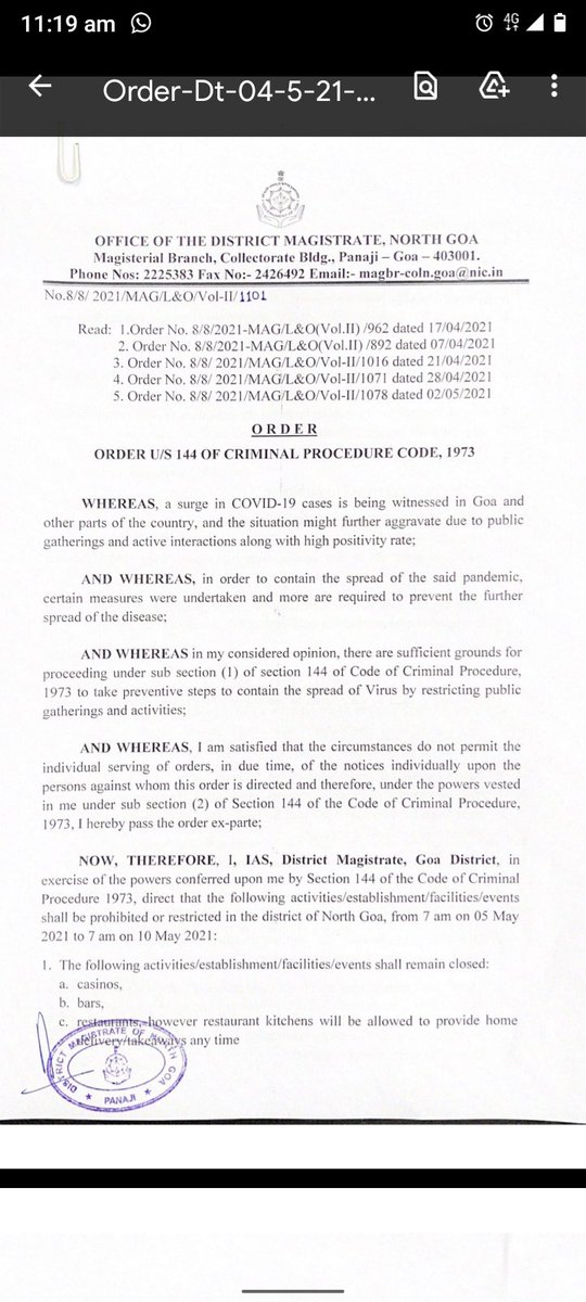 4) A glance at the "restrictions" imposed by the government would easily explain the Covid numbers and deaths. With the State's Assembly elections fast approaching, these were tweaked slightly by the CM on May 7 2021 for optics rather than for effect.