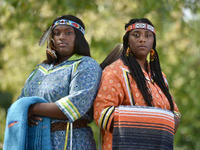  The Mashpee Wampanoag Tribe Twin sisters Kayla, left, and Katie Balbuena outside their East Falmouth home