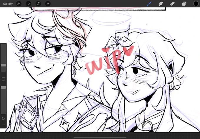 i offer u a humble wip of my greatest endeavor…. a 6 page chilumi comic #wip #chilumi 