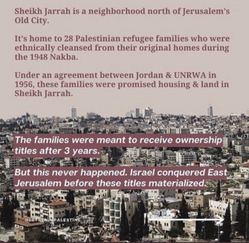 Please educate yourself on what's happening Palestine. Spreading awareness, sharing infos are a big help too. use your platform. This is beyond heartbreaking. It's the time of Ramadan. May Allah protect them. include these people in your prayers  #SaveSheikhJarrah