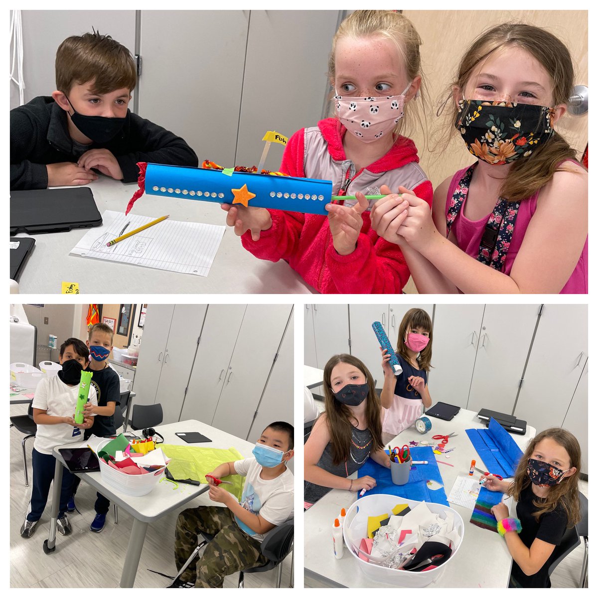 CompSci_MrsB's tweet photo. Did you know today is #NationalSpaceDay ? @BridlewoodES students have been using the EDP to create air-powered rockets! NASA has careers for Computer Science too! We’ve explored it all this week. #StrawRockets #BalloonRockets #PumpRockets @NASA @LISDSTEM https://t.co/uZZKhYXhbE