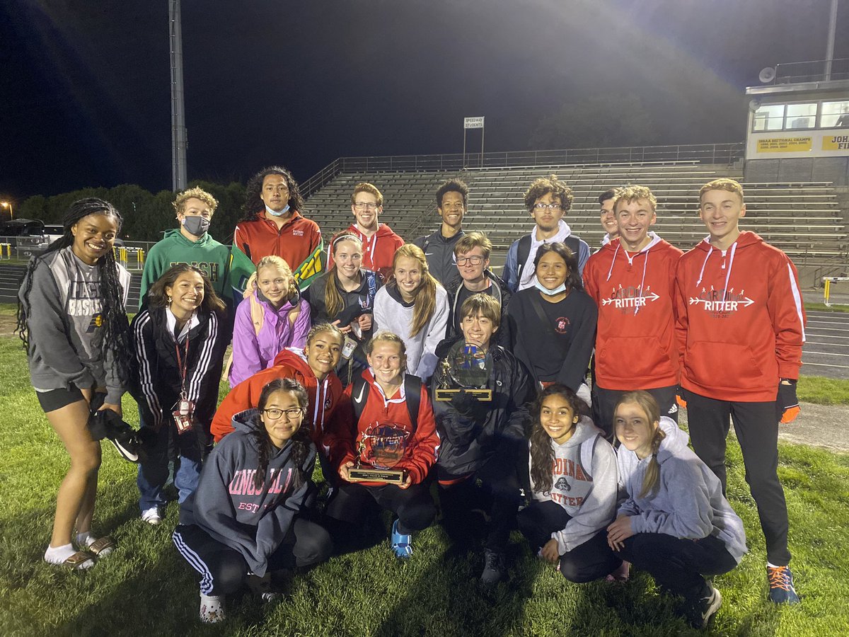 CRHS_XC's tweet photo. The Cardinal Ritter track team won both the girls and boys and ICC Conference Championship at Speedway led by the Cross Country kids plus Emma, who scored 124 of the 248 points. https://t.co/PPQ0VUxcSA
