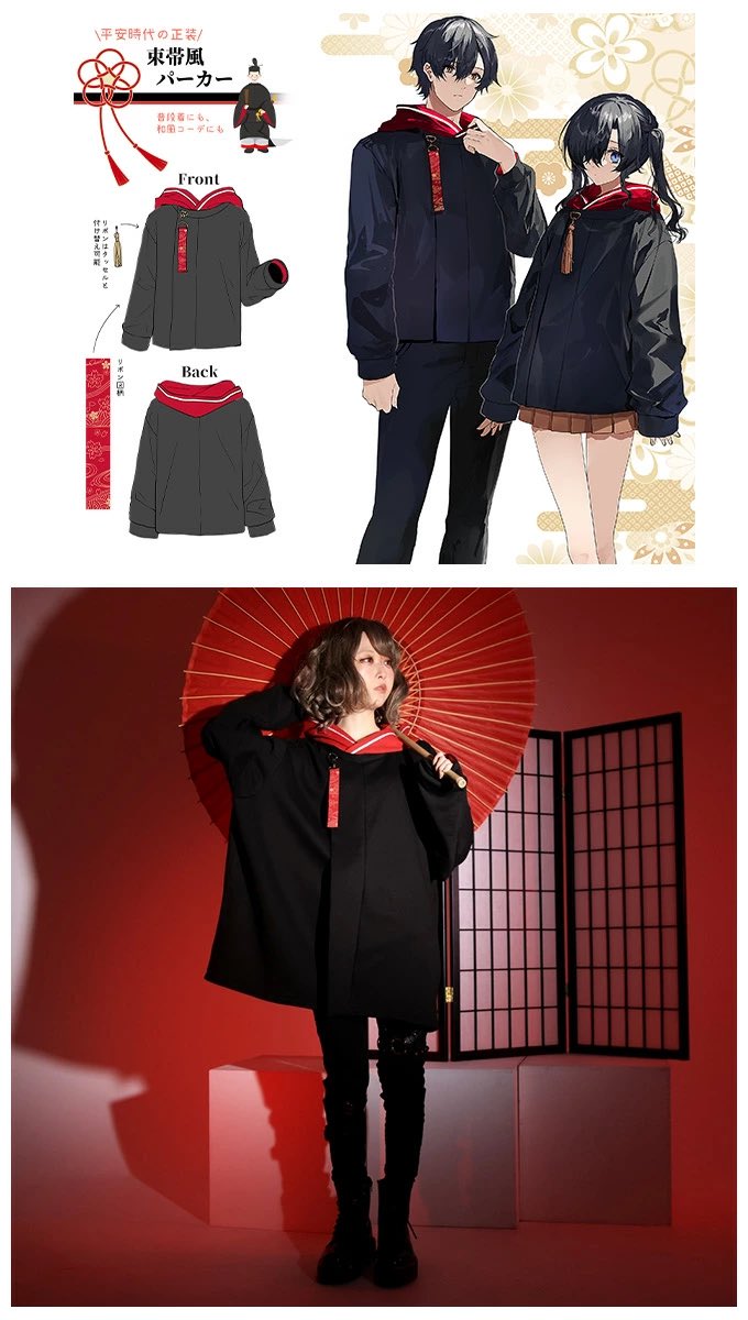 束帯風パーカーがお陰様で㊗️生産確定&amp;サンプルの着用写真が公開されました〜!イメージ通りに仕上げて頂いてて感動です😭✨着用写真もすごく素敵に着こなして頂いております!まだまだ予約受付中ですが気になる方はぜひお早めに〜!
https://t.co/CUVYch9g3J 