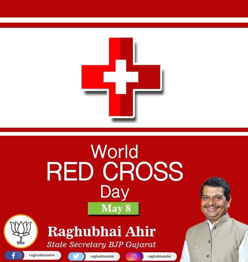 raghubhaiahir's tweet photo. Thanks to all those who have selflessly and humbly served humanity and are making a good change in the society. Happy World Red Cross Day to all. 

#WorldRedCrossDay https://t.co/69q7O0EpyU