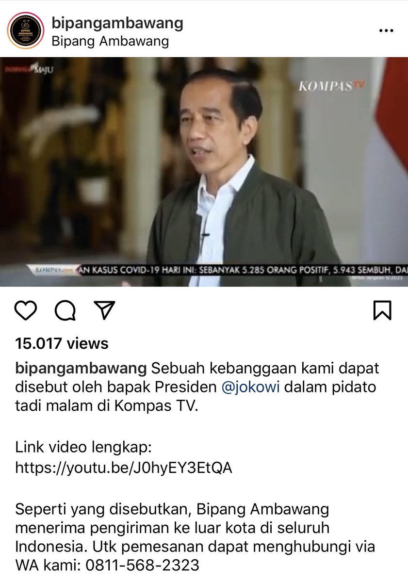 Permintaan klarifikasi malah dibilang saya memfitnah oleh buzzer, Ya Robb...begini amat sih kehidupan demokrasi kita. Ini saya SS langsung dari Resto Bipang Ambawangnya sendiri...silahkan cek apa yg dijualnya. Bipang maksudnya itu Babi Panggang, bukan Biji Ketapang 🙈😂