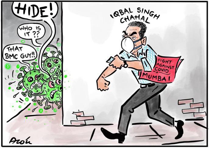 A fitting tribute to one year of our Municipal Commissioner , <a href="/IqbalSinghChah2/">Iqbal Singh Chahal</a> . Thank you sir for leading by example and ensuring that the team’s spirit and determination to #BeatTheVirus is always high.

Art Credit - <a href="/caricatured/">Cartoonist Alok</a>