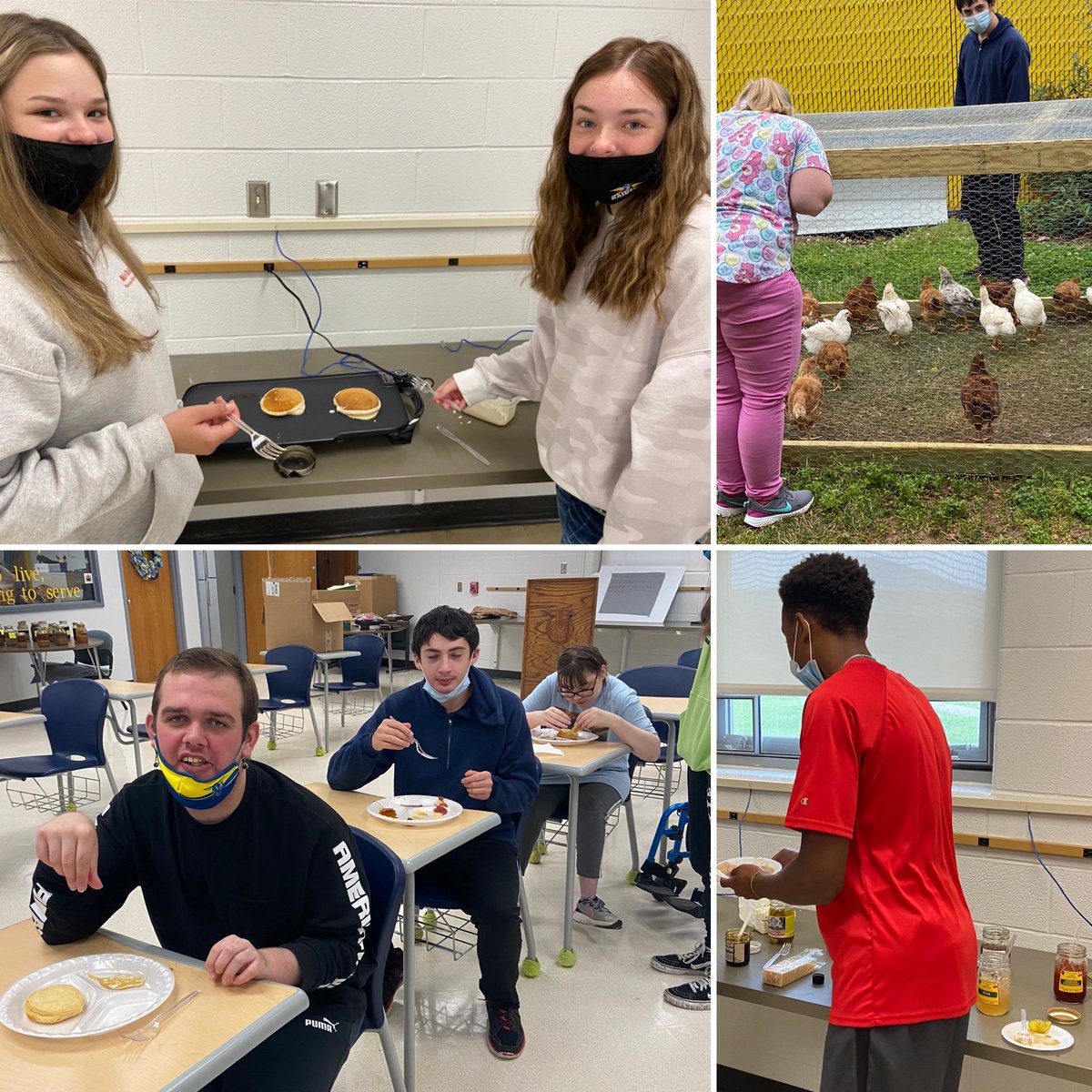 wehsffa's tweet photo. WEHS Agriscience finished a fun farm to table food unit of study this week!  #CookingLab #TasteTestLab #KYProudProducts #Chickens! @wehsffa @WEHSRaiders https://t.co/PYOy6E0NYO