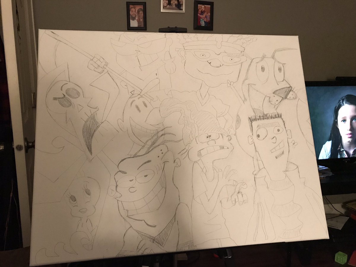 ac_arts_studio's tweet image. I just have to work on painting this now. 22x28 canvas 😍✍🏽🎨 #ACArts #acrylicpainting #customerrequest #90s #2000s #art #artistsontwitter