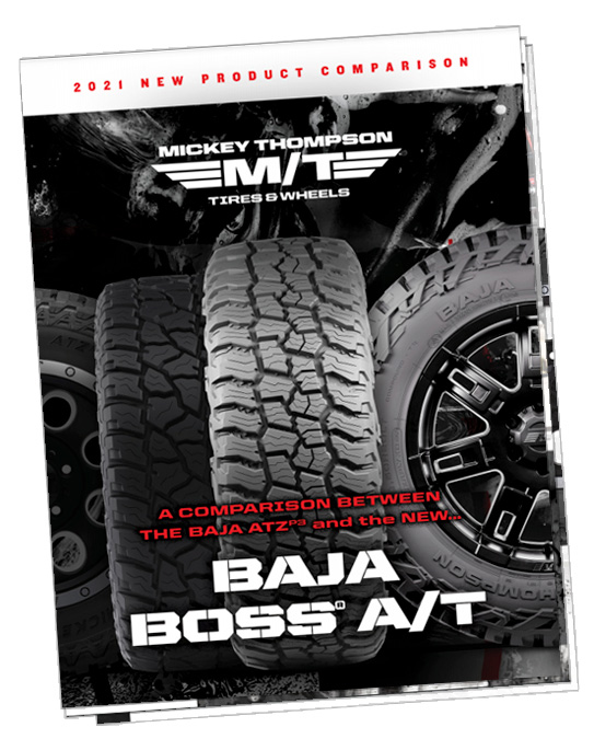 Want to see how the Baja Boss A/T stacks up to its predecessor the Baja ATZP3?? 😝 This comparison highlights why the Baja Boss A/T's are the most defiant tires to ever hit the American road and compares features to the Baja ATZ P3. 
 promotions.mickeythompsontires.com/experience-the…