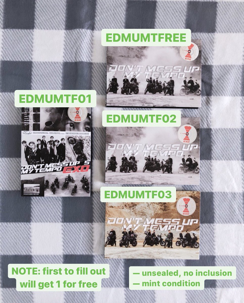  [EXO] 5th Album - Don’t Mess Up My Tempo• EDMUMTFREE : Php 0 + LSF• EDMUMTF01-03: Php 150 + LSF wts lfb ph exo xiumin suho lay baekhyun chen chanyeol do kai sehun[ #neoshop_onhands]