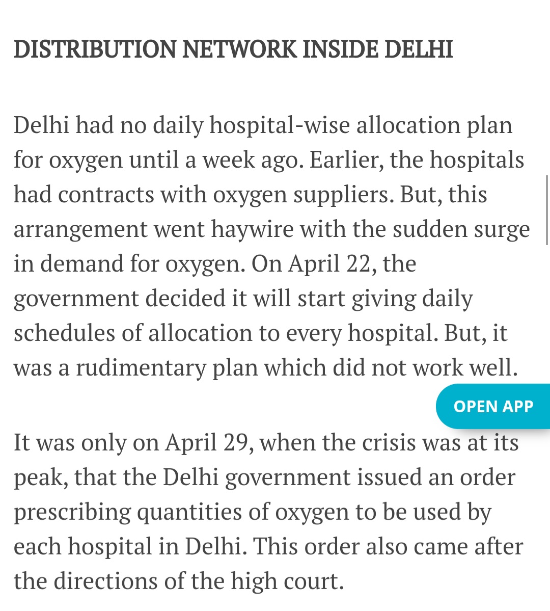 Coming to supply chain Kejriwal had no plan to distribute oxygen that was allotted to him. Source:  @HindustanTimes