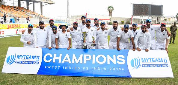 India vs WI (August 2019)India's dominance over WI.India won the series by 2-0.A hat -trick for Jasprit Bumrah .He became the first Asian bowler to take fifer in aus,sa,wi and eng.Hanuma Vihari was the highest run scorer with a (289).Rahane got a century too.