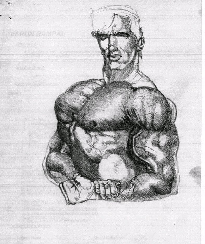 Muscular Bodybuilder in Coloring Book Style No Shading | MUSE AI
