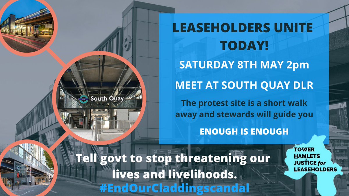 🚨LOCATION ANNOUNCEMENT: SOUTH QUAY DLR, 2PM TODAY <a href="/EOCS_Official/">End Our Cladding Scandal</a> <a href="/ukcag/">UK Cladding Action Group</a> <a href="/NLC_2019/">NLC - KATIE KENDRICK OBE - LEASEHOLD CAMPAIGNER</a> <a href="/LKPleasehold/">Leasehold Knowledge</a>
