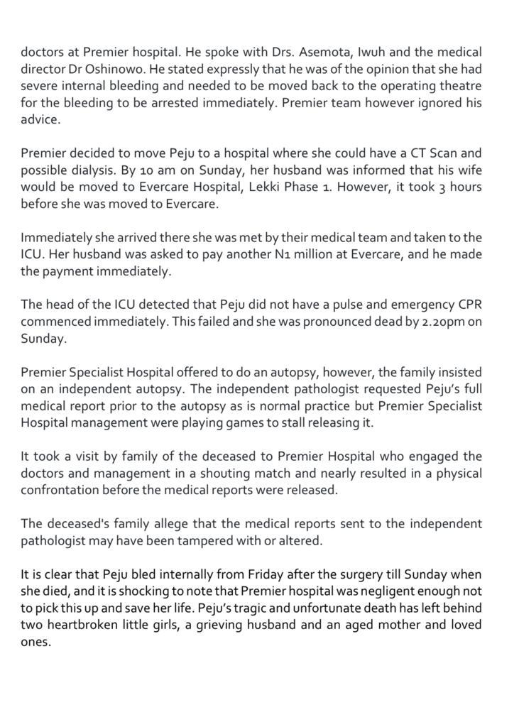 BeelKay's tweet photo. #JusticeForPeju
#JusticeForPJ
#endmedicalnegligence
#NigerianHospitalsDoBetter
#holdpremieraccountable
#medicalnegligence https://t.co/AqfHJSxKEk