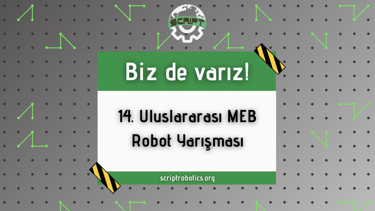 Script Robotics (@scriptrobotics) on Twitter photo 14.Uluslararası MEB Robot Yarışması’nda bizler de yarışıyoruz!
<a href="/EducatRobotics/">Educat Robotics #VEXRobotics</a> <a href="/EnverYucel/">EnverYucel</a> <a href="/nilcicek/">Nil Çiçek</a> <a href="/UgurOkullari/">Uğur Okulları</a> @Bakirkoy_Ugur #scriptrobotics #11881U #vexrobotics #technology 14.Uluslararası MEB Robot Yarışması’nda bizler de yarışıyoruz!
<a href="/EducatRobotics/">Educat Robotics #VEXRobotics</a> <a href="/EnverYucel/">EnverYucel</a> <a href="/nilcicek/">Nil Çiçek</a> <a href="/UgurOkullari/">Uğur Okulları</a> @Bakirkoy_Ugur #scriptrobotics #11881U #vexrobotics #technology