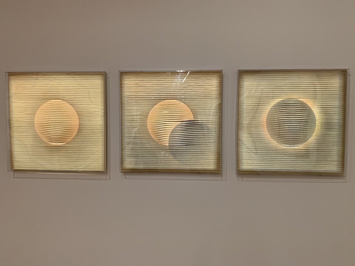 Eng Tow’s beautiful textile abstractions glowing under the lights. Mesmerising.