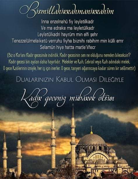 izarder41's tweet photo. Bin aydan daha hayırlı olan Kadir Gecemiz mübarek olsun. Tüm dualarınızın kabul olması dileğiyle 🤲
#Kadirgecesi
#Kocaeli #İzmit #Artvin https://t.co/EZYOFmfUiA