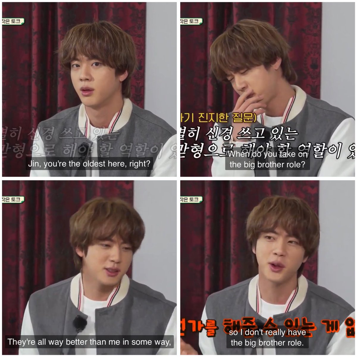 So, Seokjin basically cornered himself into doling out compliments and it’s all very charming!